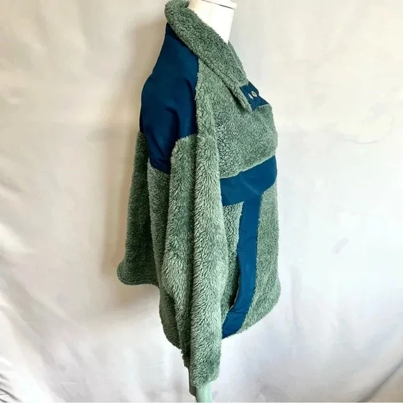 Ugg Gayle Sherpa Half Zip Fleece Jacket Hidden Pocket Green Womens size Small - Picture 7 of 17